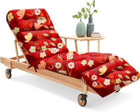 Uthem outdoor chaise cushion fabric close-up shows durable, weather-resistant material.