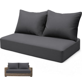 Uthem outdoor loveseat seat cushion 46x24 on patio for all-day comfort