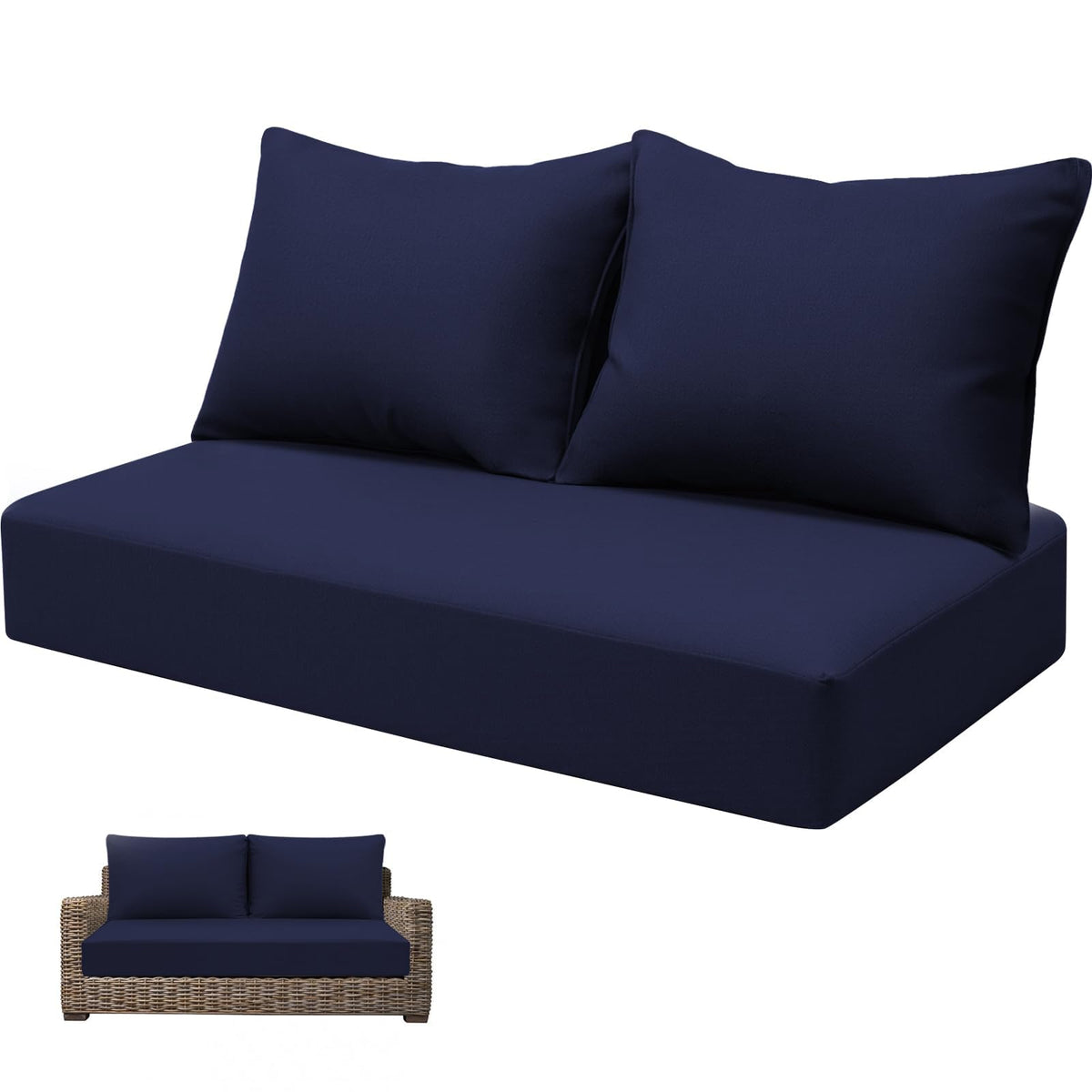 Uthem outdoor loveseat seat cushion 46x24 inches for comfortable all-day patio lounging.