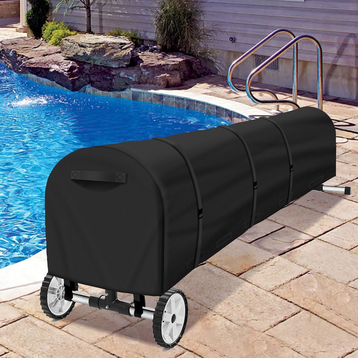 Uthem waterproof reel cover helps extend solar blanket life.
