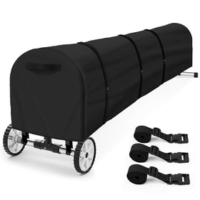 Uthem 16ft solar reel cover on pool reel provides weather protection.