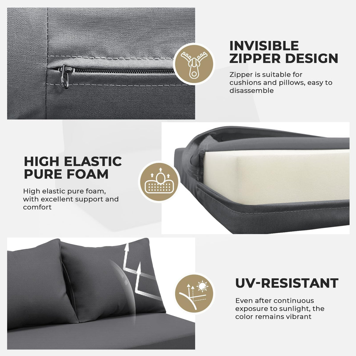 Uthem Oxford fabric is waterproof and fade-resistant for lasting outdoor use