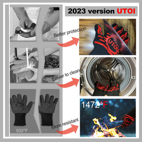 UTOI BBQ gloves with breathable lining supporting comfortable wear during high-heat grilling.