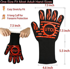 UTOI BBQ gloves are machine washable with a built-in loop for easy drying.