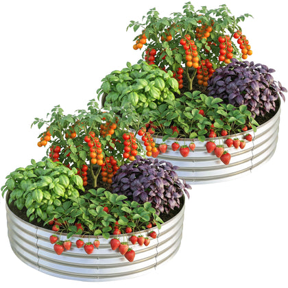 Utopia Home galvanized raised bed in 2x2x1 ft for balcony gardening.