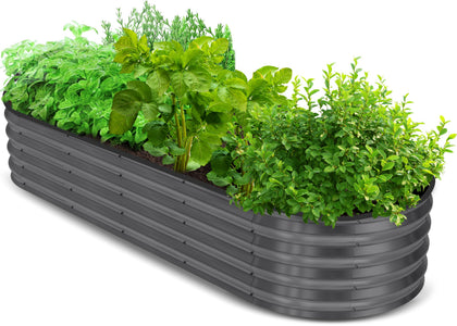 Utopia Home galvanized raised garden bed fully assembled in a sunny yard for easy gardening