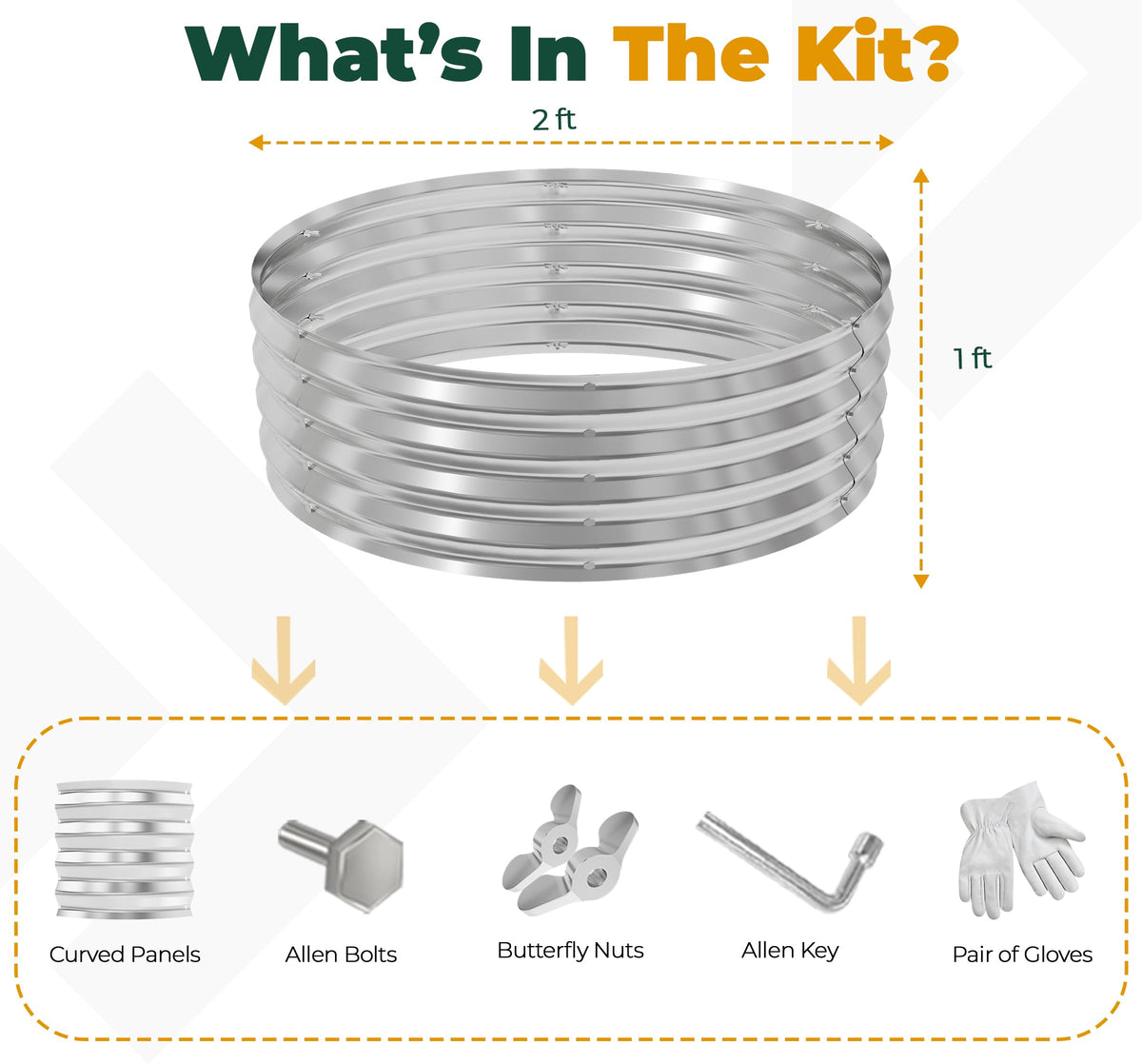 Two-pack kit ready to assemble for flexible patio layouts.
