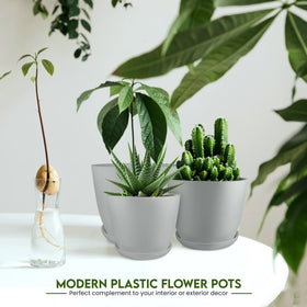 Utopia Home 4.8-inch gray plant pot with drainage for small spaces