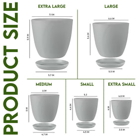 Utopia Home 6.6-inch gray plant pot with drainage plugs for flexible use