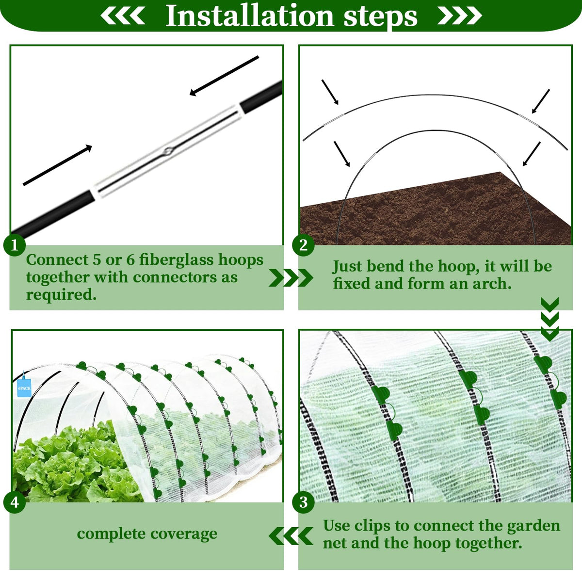 UTOUMON assembled garden frame in soil shows durable, low-profile protection.