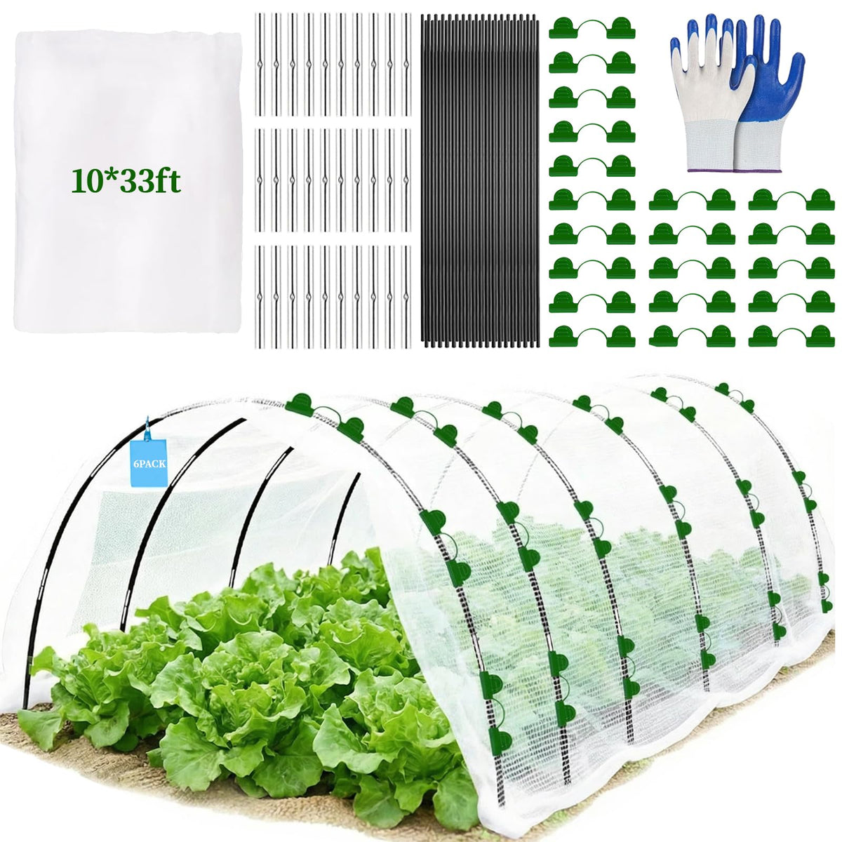 UTOUMON garden netting 10x33ft roll protects vegetables while allowing air and water through.