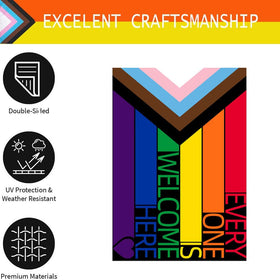 UTSANG Progress Pride flag arrow design showing forward momentum and visibility.