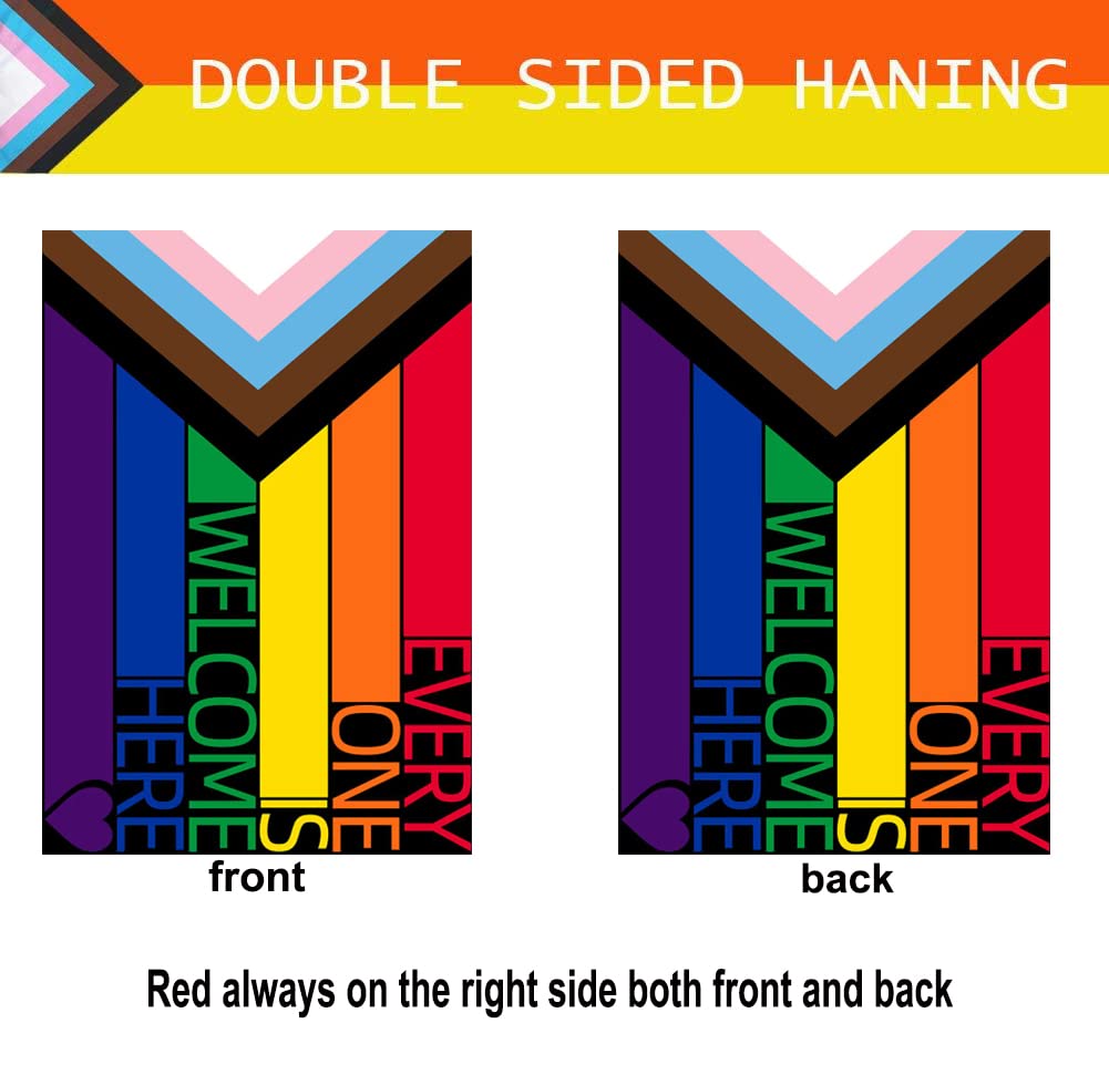 UTSANG Progress Pride flag dye-sublimation print for vibrant color and clarity.