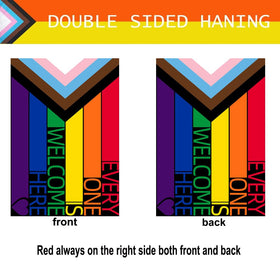 UTSANG Progress Pride flag dye-sublimation print for vibrant color and clarity.