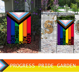 UTSANG Progress Pride flag outdoor use with weather-friendly presentation.