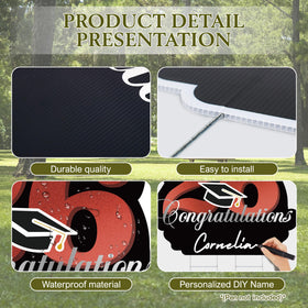 Utsth three-panel sign with stakes and H-iron stakes for easy setup.