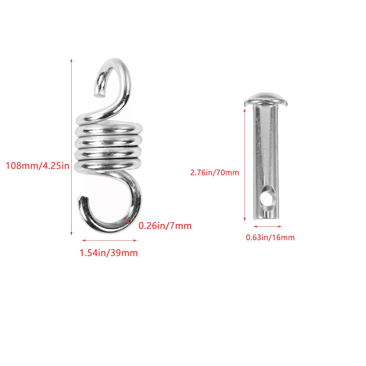 UtySty hanging chair spring accessory: pin for quick assembly and easy setup