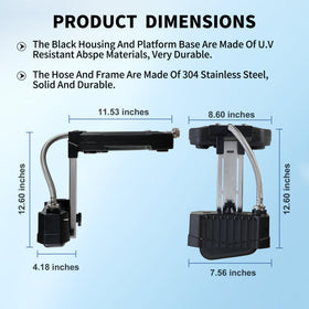 uueeGo stainless steel hose demonstrates durable, leak-resistant water filling.