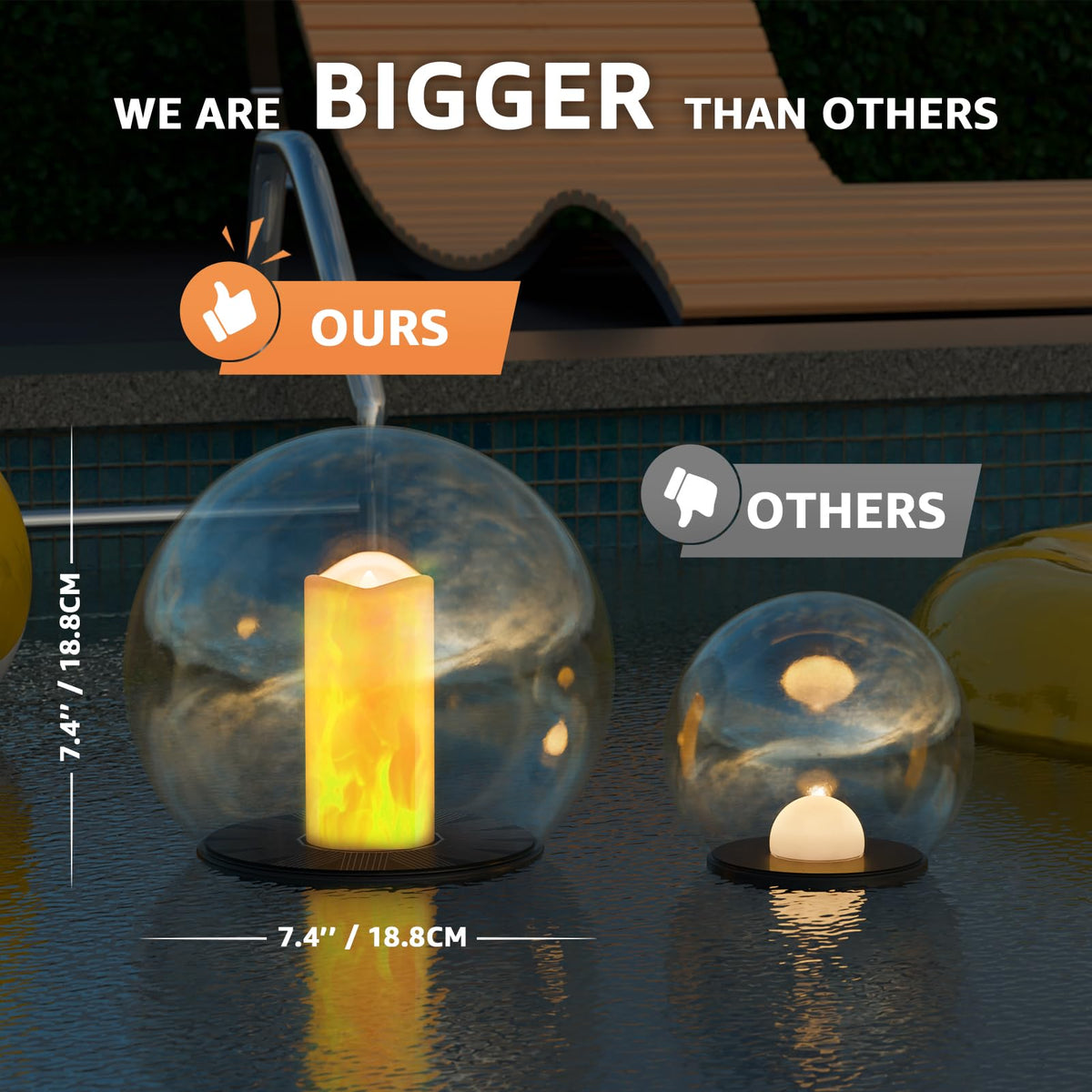 uuffoo floating pool lights on water provide gentle background glow for gatherings