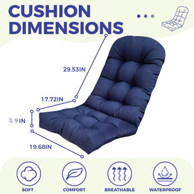 UUluhao Navy Floral cushions with ties designed to stay in place
