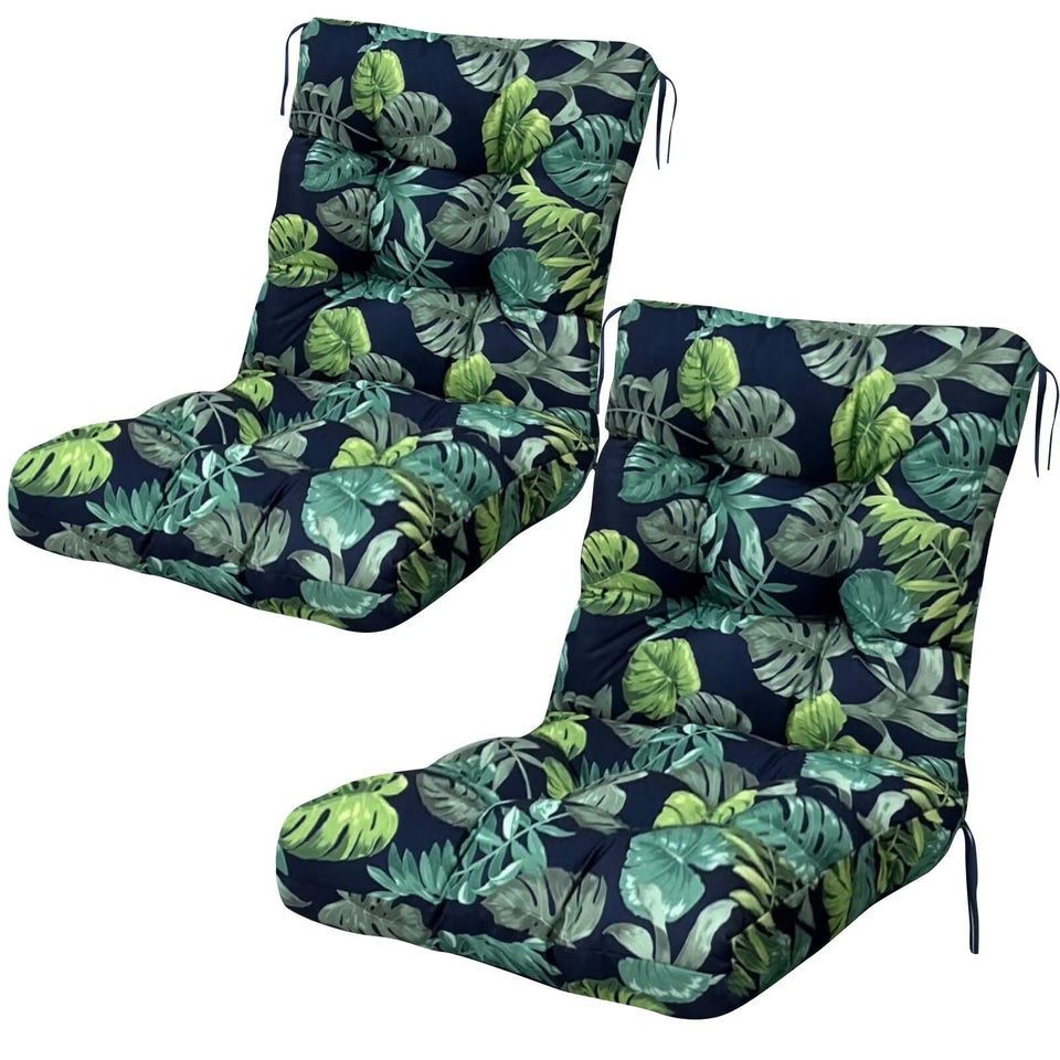 UUluhao navy floral backrest cushion for outdoor chairs, weather-ready comfort.