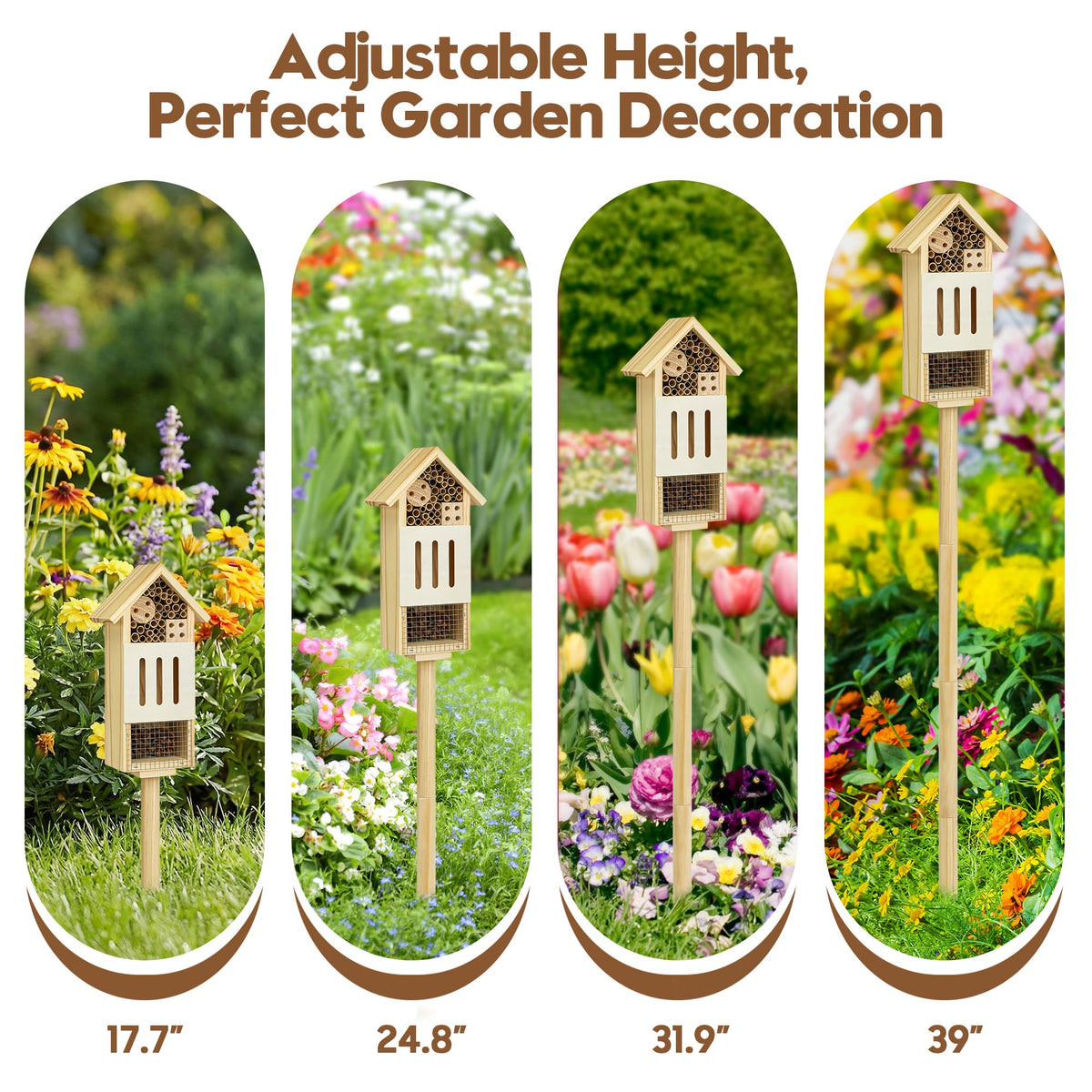 UUMENHA bee house installation is a decorative garden accent