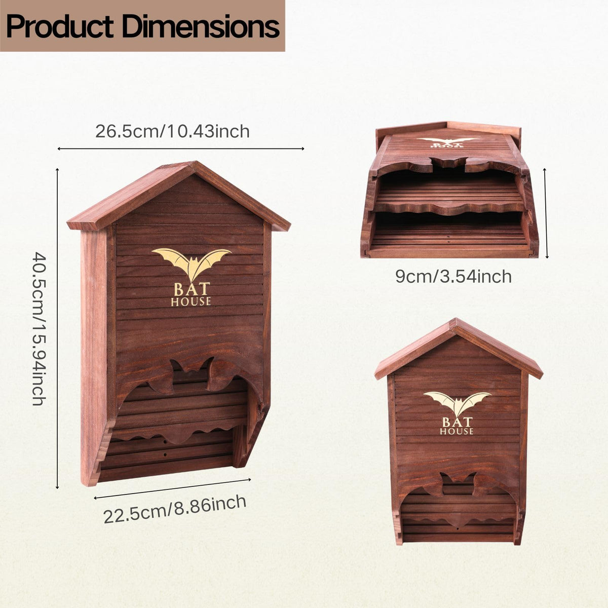 UvasDulces bat house interior shows a 2-chamber design for roosting.