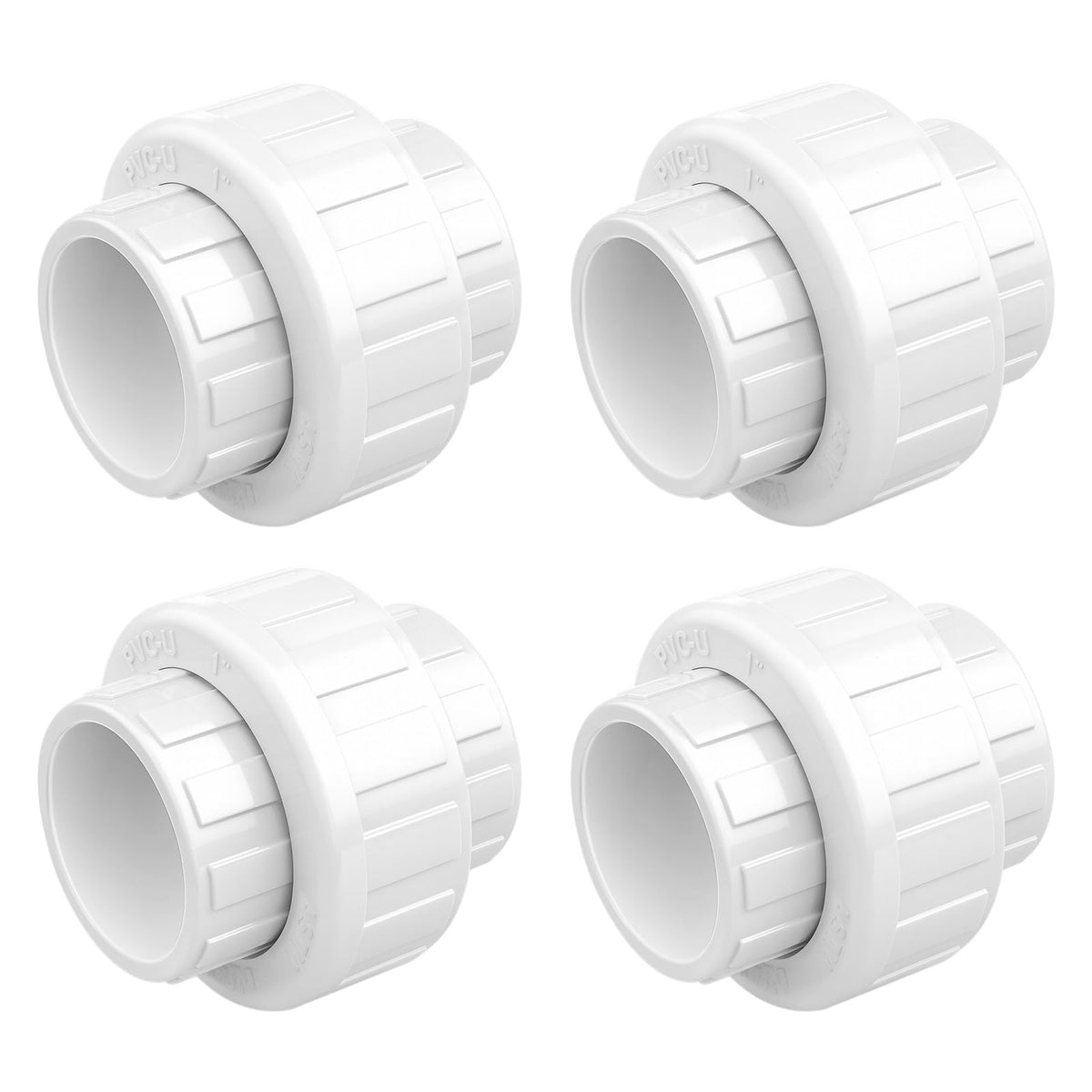UwinVwin PVC union 1-inch packaging highlights durable, leak-resistant design.