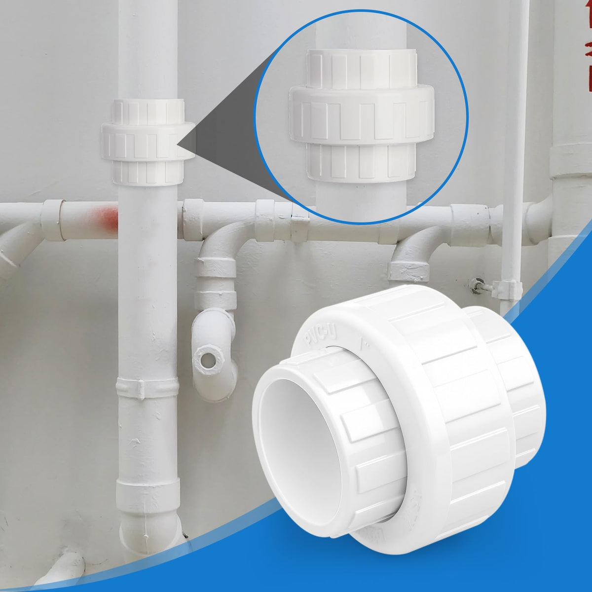 UwinVwin PVC union EPDM O-ring closeup shows reliable seal features.