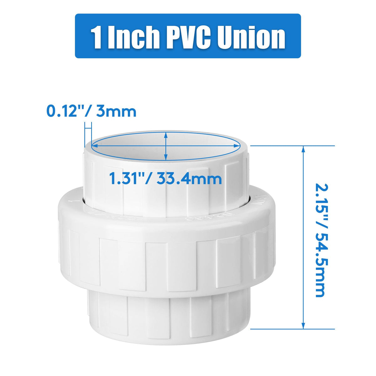 UwinVwin PVC union installed on pipe demonstrates quick, secure connection.