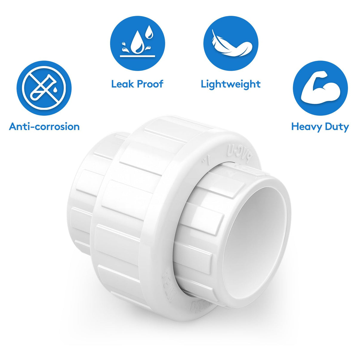 UwinVwin PVC union labeling and packaging reveals kit contents and sizing.