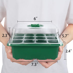 UWIOFF seed starter kit includes 12 trays, domes, and bases for organized gardening