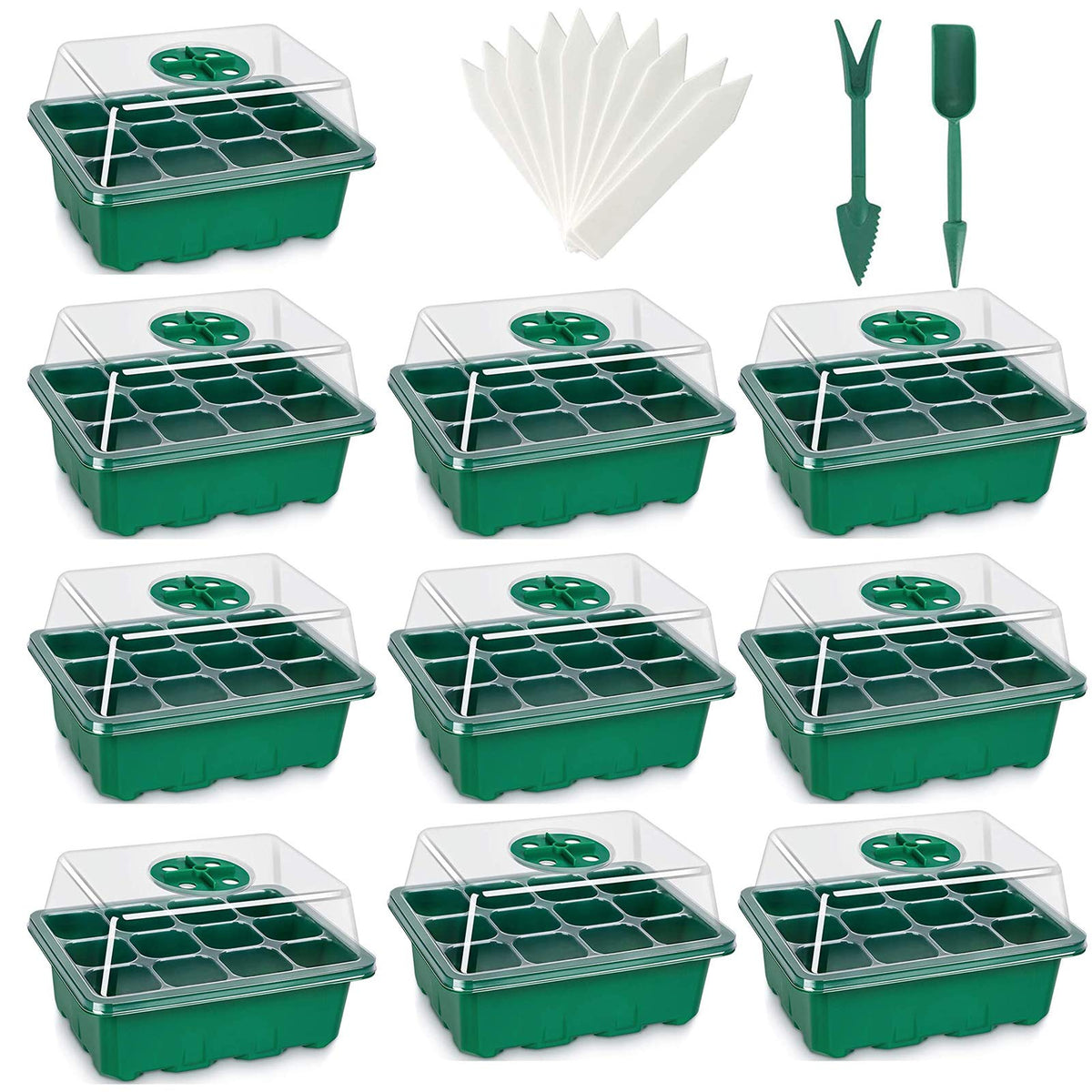 UWIOFF seed starter tray 12-pack with transparent dome for easy seedling monitoring