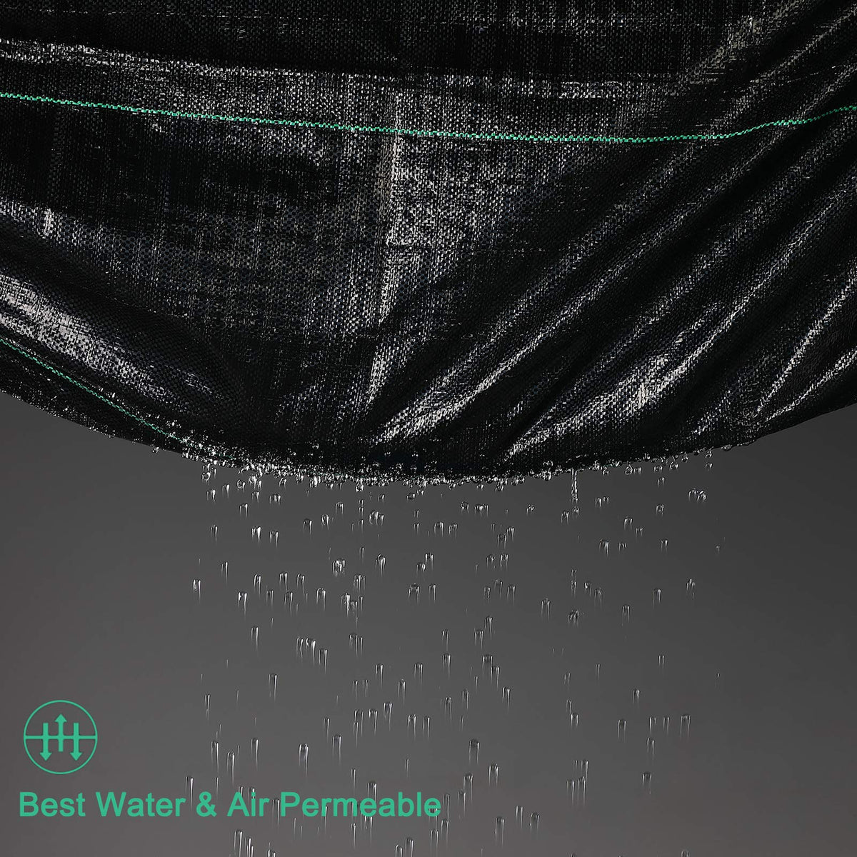 UWIOFF weed barrier fabric installed in a garden bed supports airflow and moisture