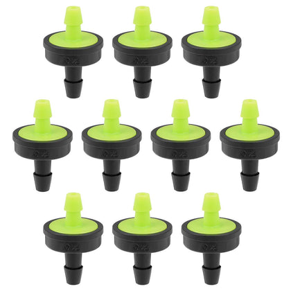 uxcell pressure compensating dripper 8gph close-up with barbed connector for easy lawn irrigation