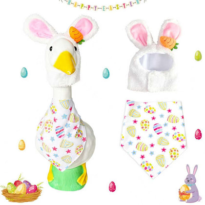 UXEWOIZ Easter Bunny Outfit for 23-inch porch goose adds festive curb appeal.