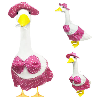 UXEWOIZ porch goose outfit with bunny ear hat for festive yard appeal