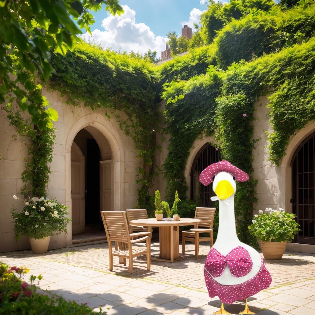 UXEWOIZ goose outfit colorful scarf adds spring color to your lawn