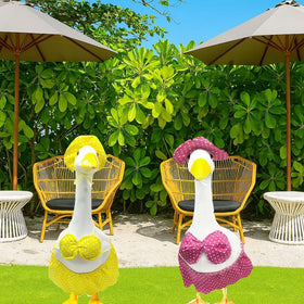 UXEWOIZ porch goose clothes create a cheerful backyard display for Easter