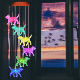 UXORSN solar-powered chime hangs on trees, fences, decks.