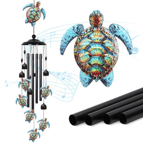 UXORSN sea turtle wind chime 36-inch design enhances outdoor ambiance.