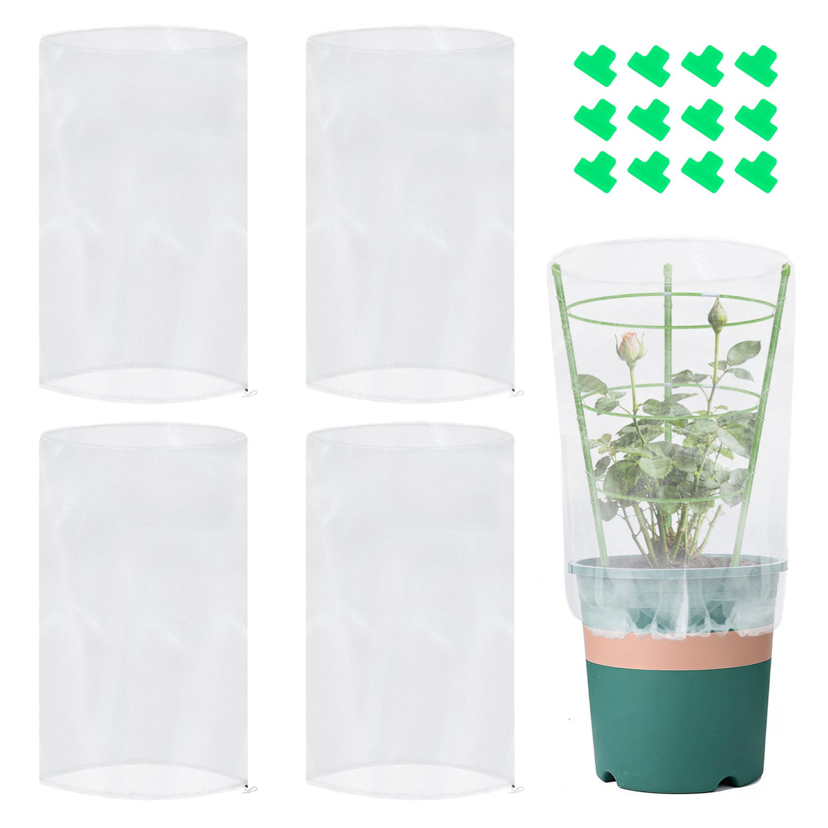 UYEDUJZ bird netting with round top protects small plants from birds and insects
