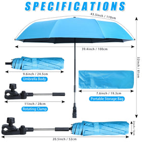 UYEDUJZ Clip-On Umbrella 40inch provides quick shade for outdoor chairs.