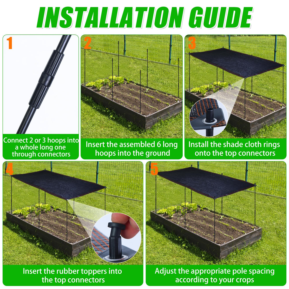 UYEDUJZ simple setup with adjustable stake height for crop needs