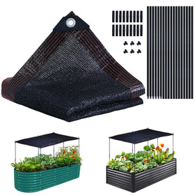 UYEDUJZ Garden Shade Cloth Kit full view with cooling shade for plants