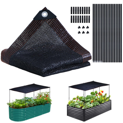 UYEDUJZ Garden Shade Cloth Kit full view with cooling shade for plants