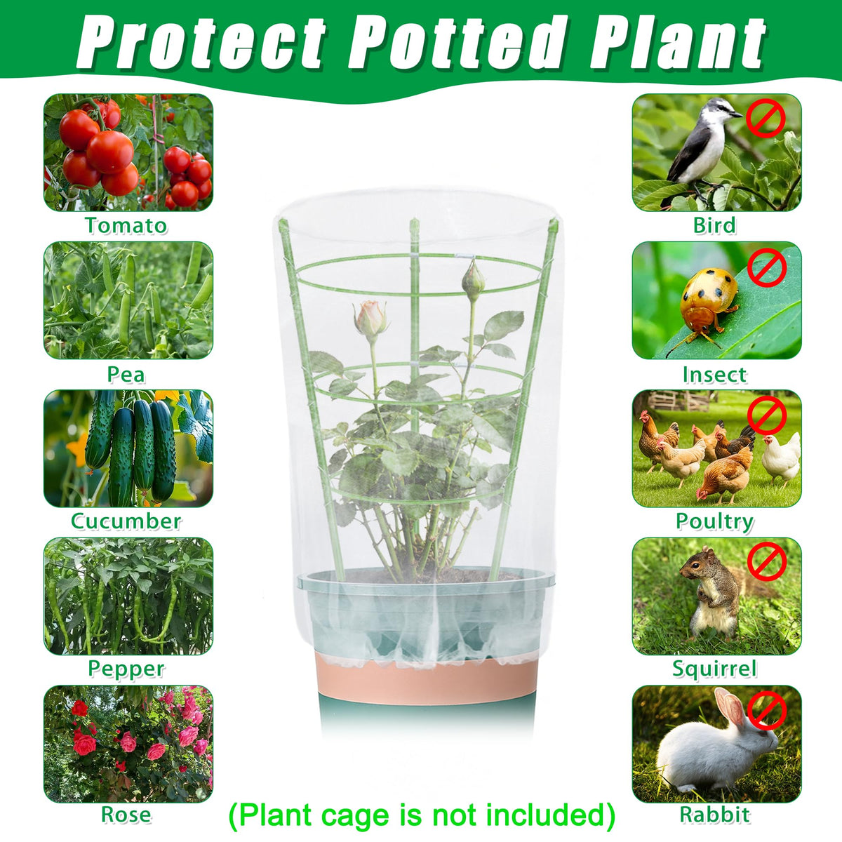 UYEDUJZ plant clips secure nets to 8mm plant supports for quick setup