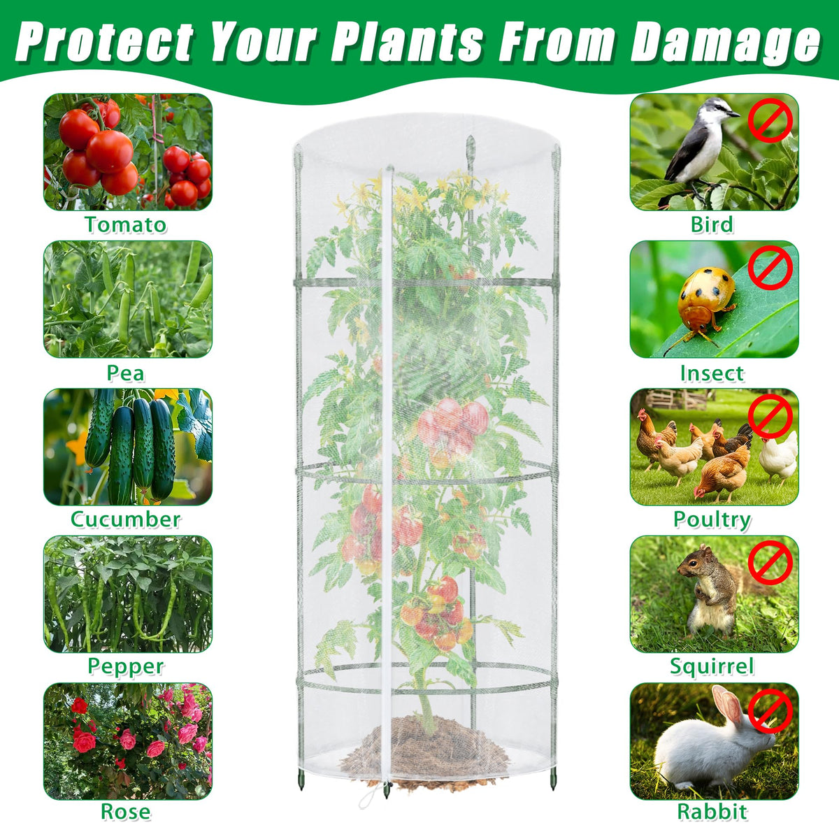 UYEDUJZ included plant clips secure netting over trellises.