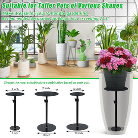UYEDUJZ 8-inch base board provides mid-height support for tall planters.