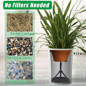 UYEDUJZ plant riser top tray width adjusts to fit diverse pot bases.